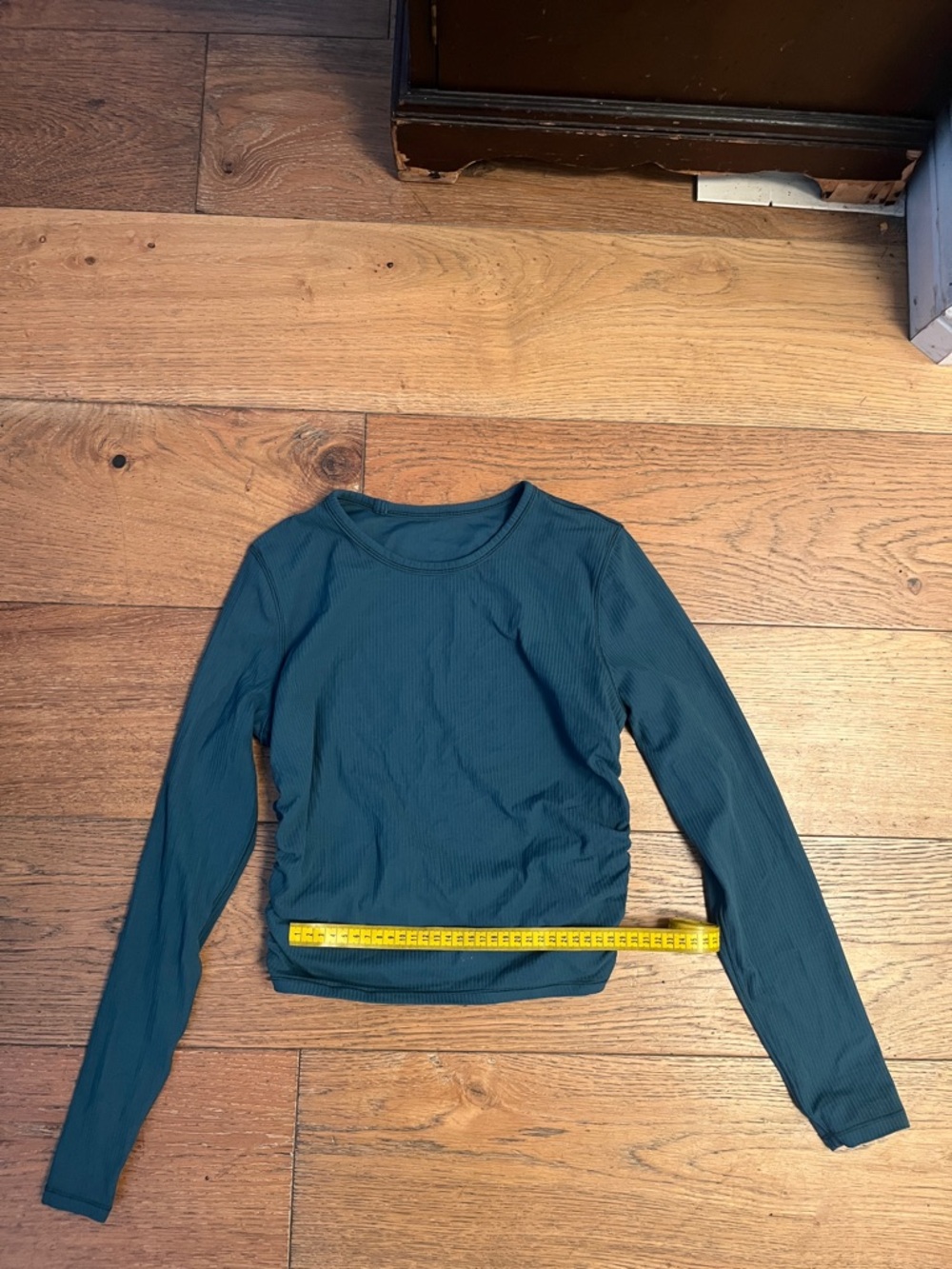 lululemon athletica Deep Teal Ribbed Long Sleeve Crop Top